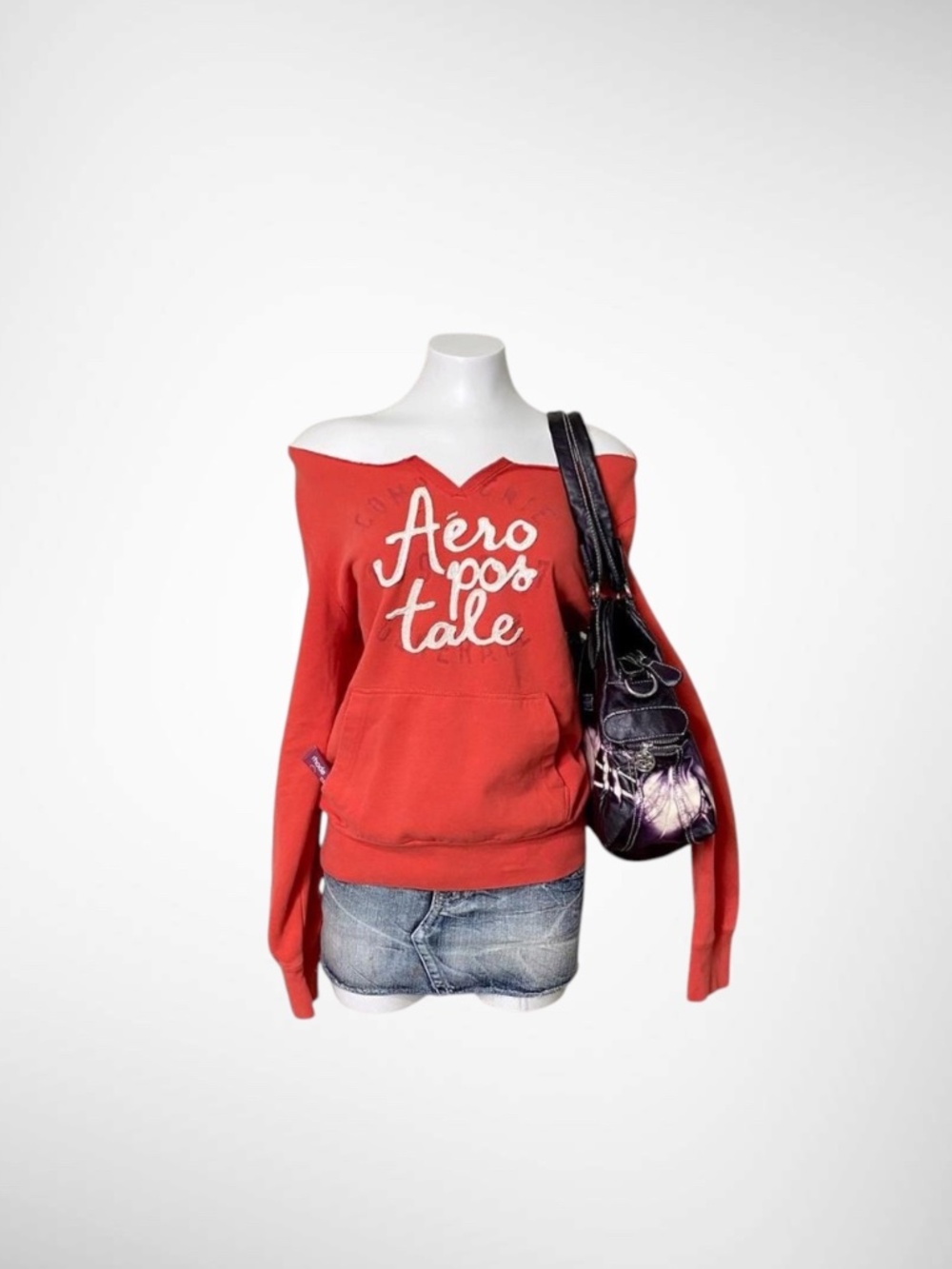 Early 2000s Aeropostale Coral Off The Shoulder Sweater